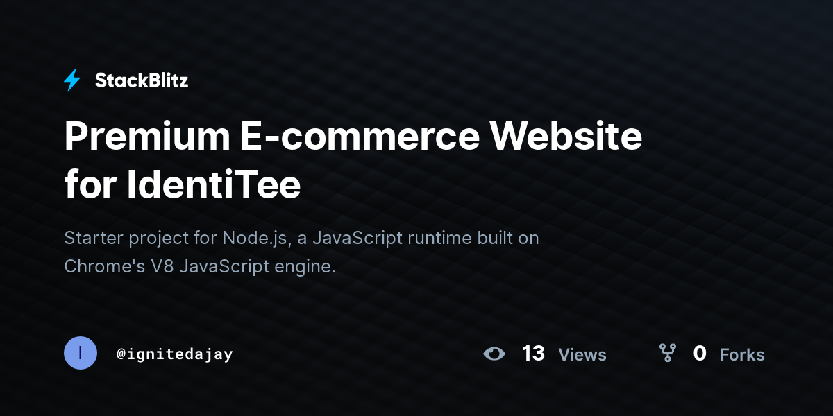 Premium E-commerce Website for IdentiTee - StackBlitz