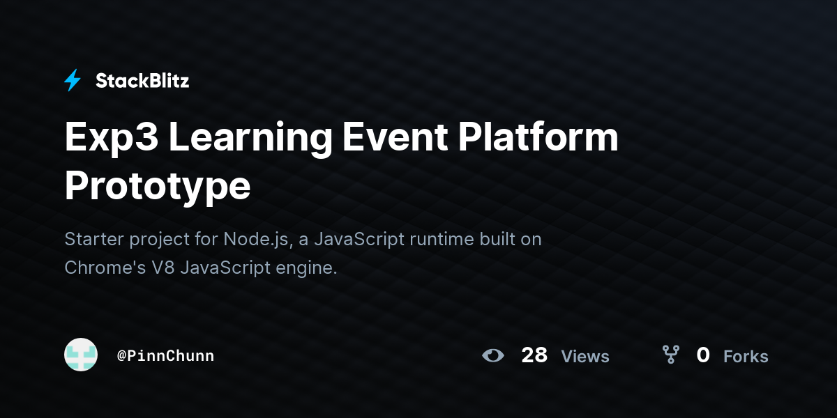 Exp3 Learning Event Platform Prototype - StackBlitz