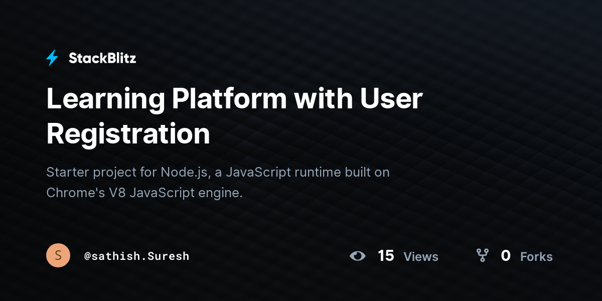 Learning Platform with User Registration - StackBlitz