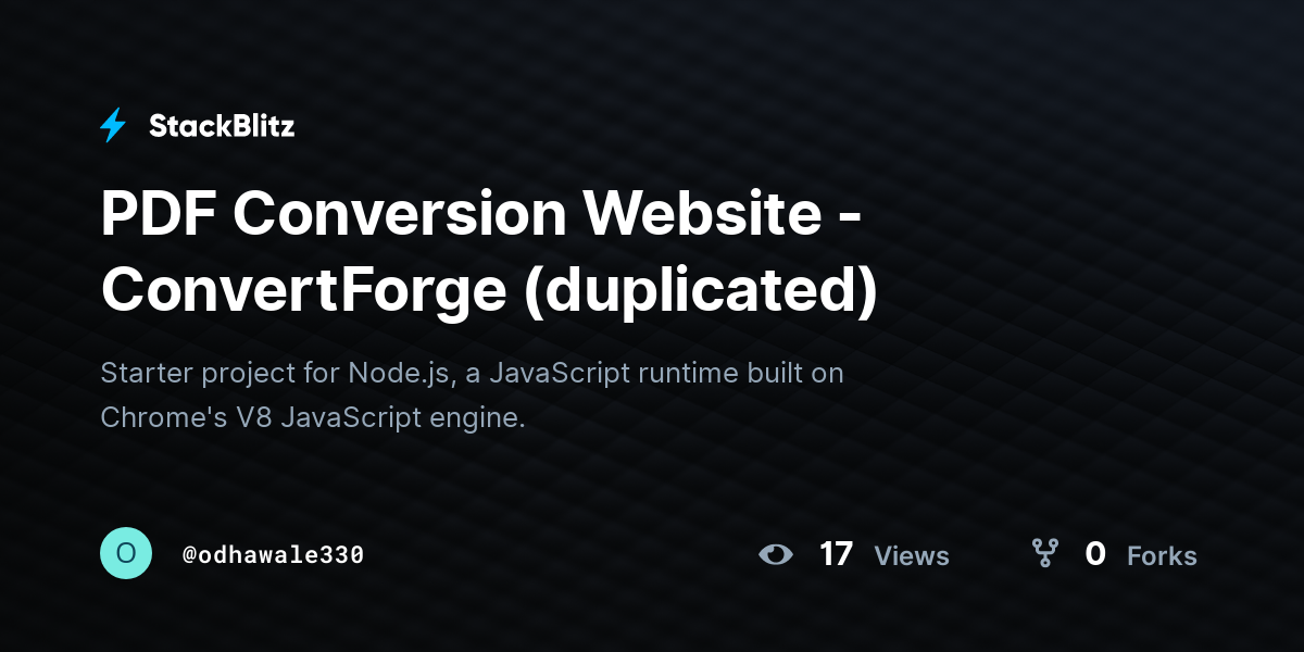 PDF Conversion Website - ConvertForge (duplicated) - StackBlitz