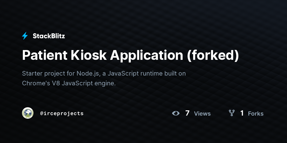 Patient Kiosk Application (forked) - StackBlitz