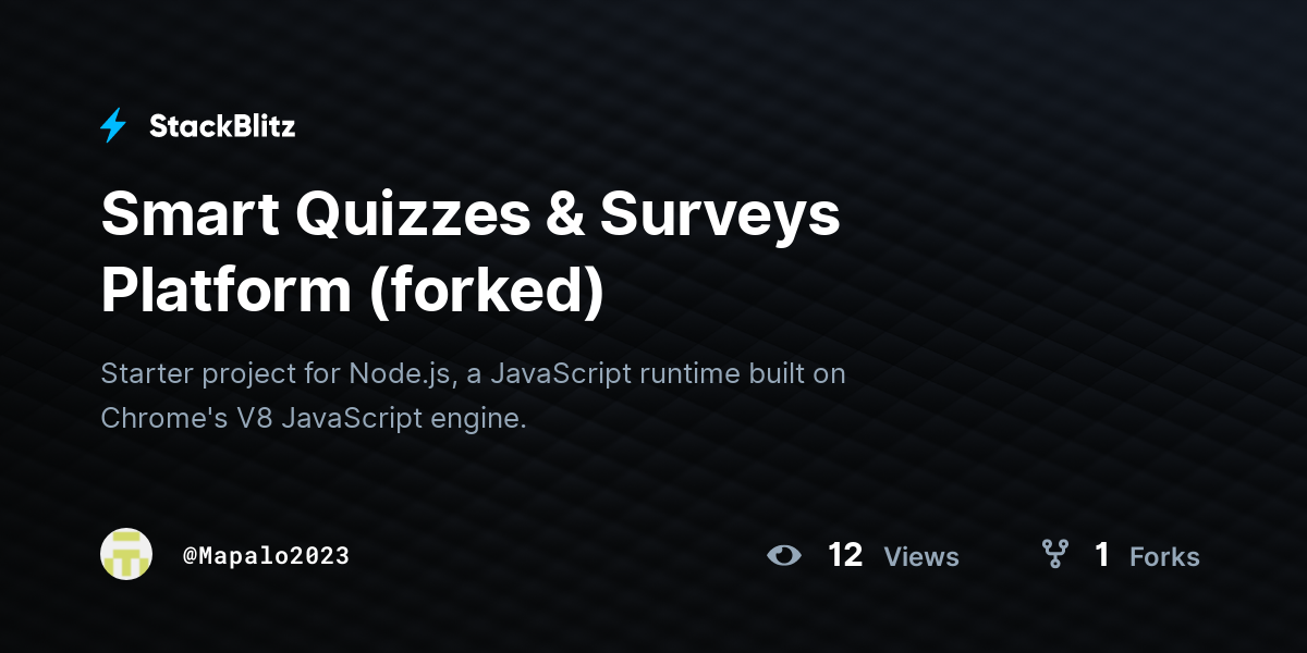 Smart Quizzes & Surveys Platform (forked) - StackBlitz