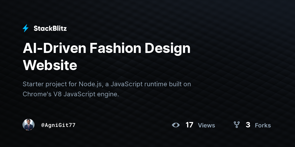 AI-Driven Fashion Design Website - StackBlitz