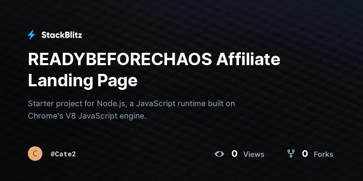 READYBEFORECHAOS Affiliate Landing Page - StackBlitz