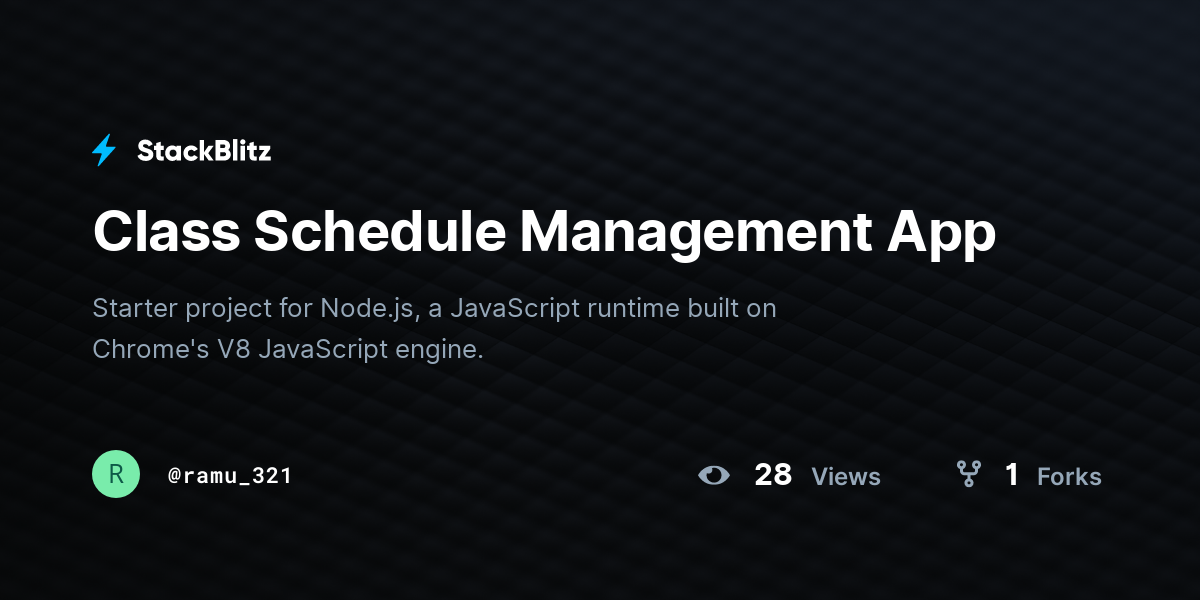 Class Schedule Management App - StackBlitz