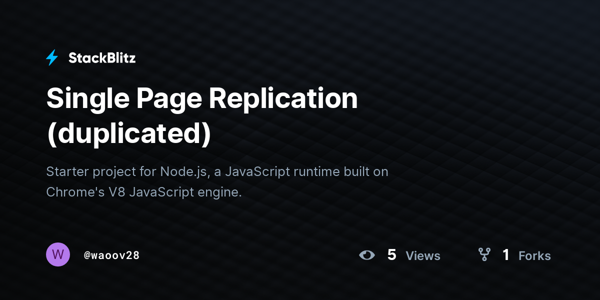 Single Page Replication (duplicated) - StackBlitz