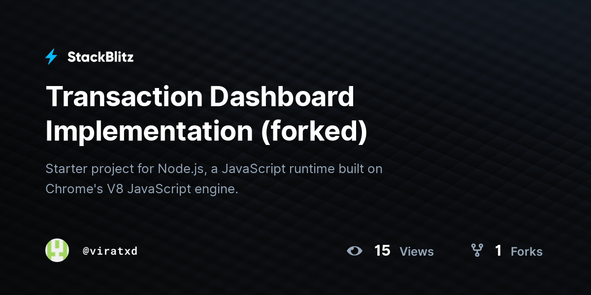 Transaction Dashboard Implementation (forked) - StackBlitz