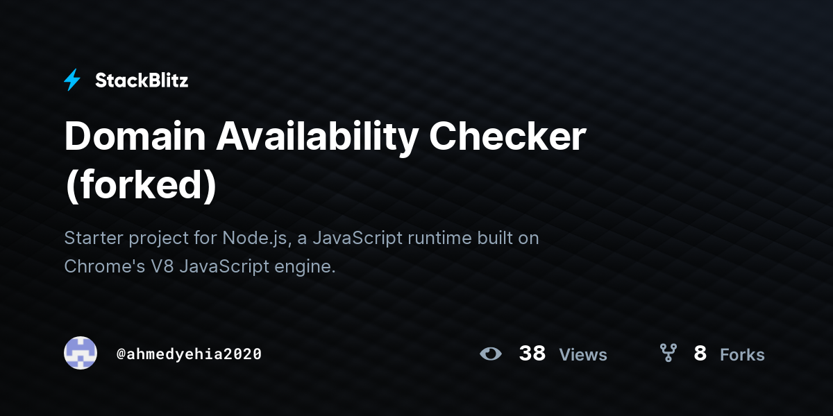 Domain Availability Checker (forked) - StackBlitz