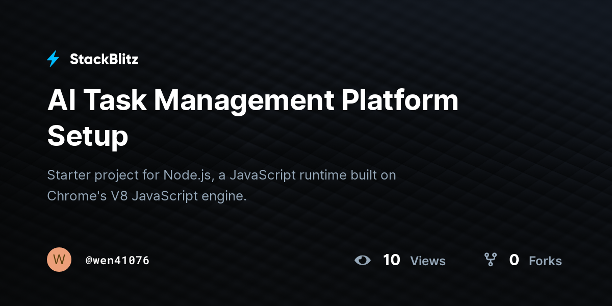 AI Task Management Platform Setup - StackBlitz