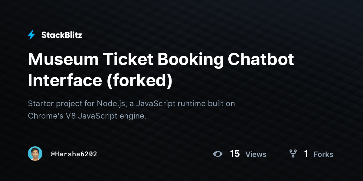 Museum Ticket Booking Chatbot Interface (forked) - StackBlitz