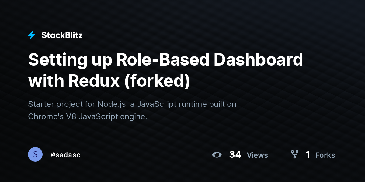 Setting up Role-Based Dashboard with Redux (forked) - StackBlitz