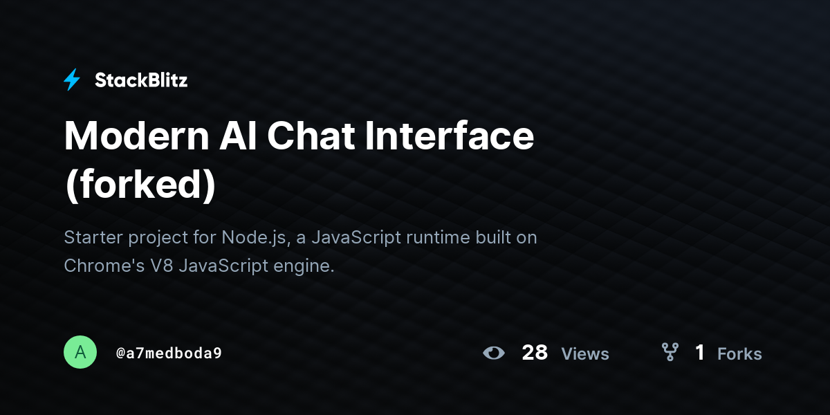 Modern AI Chat Interface (forked) - StackBlitz
