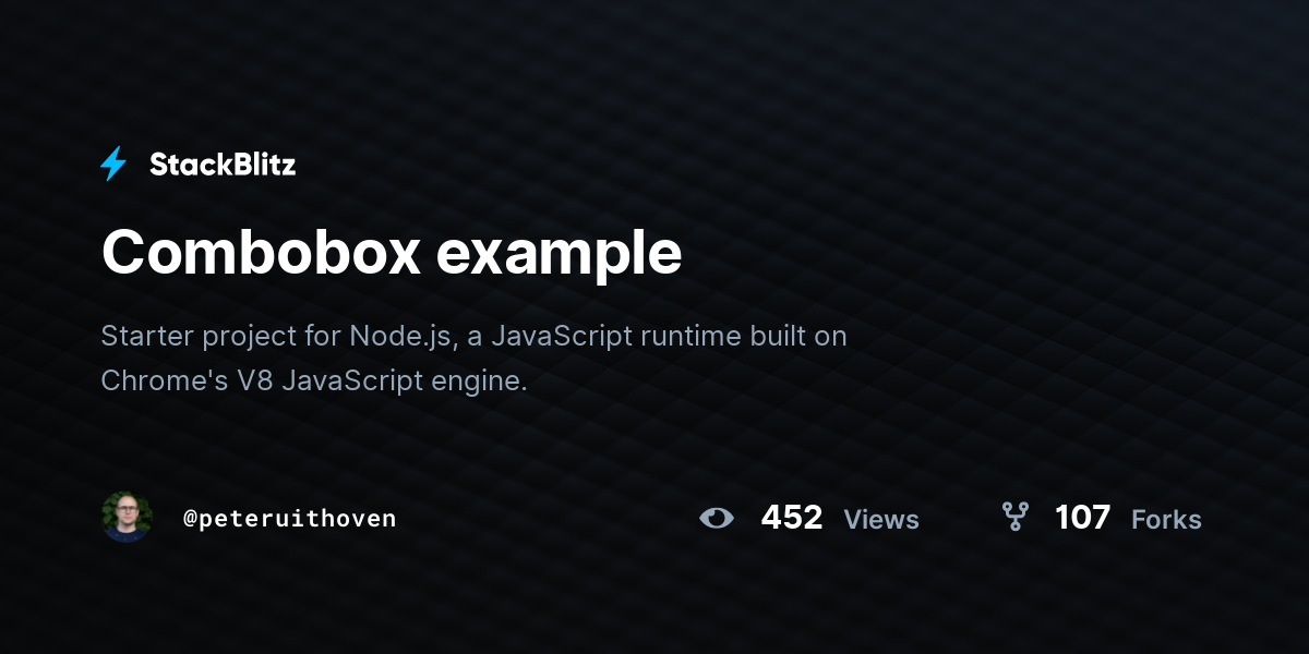 Combobox example - StackBlitz