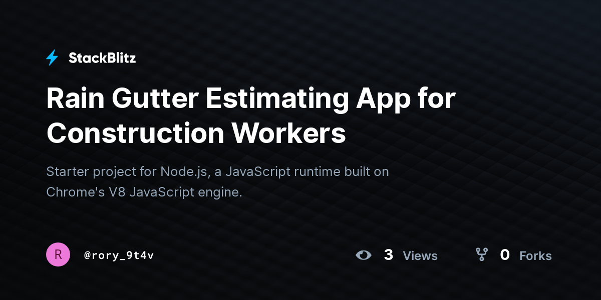 Rain Gutter Estimating App for Construction Workers - StackBlitz