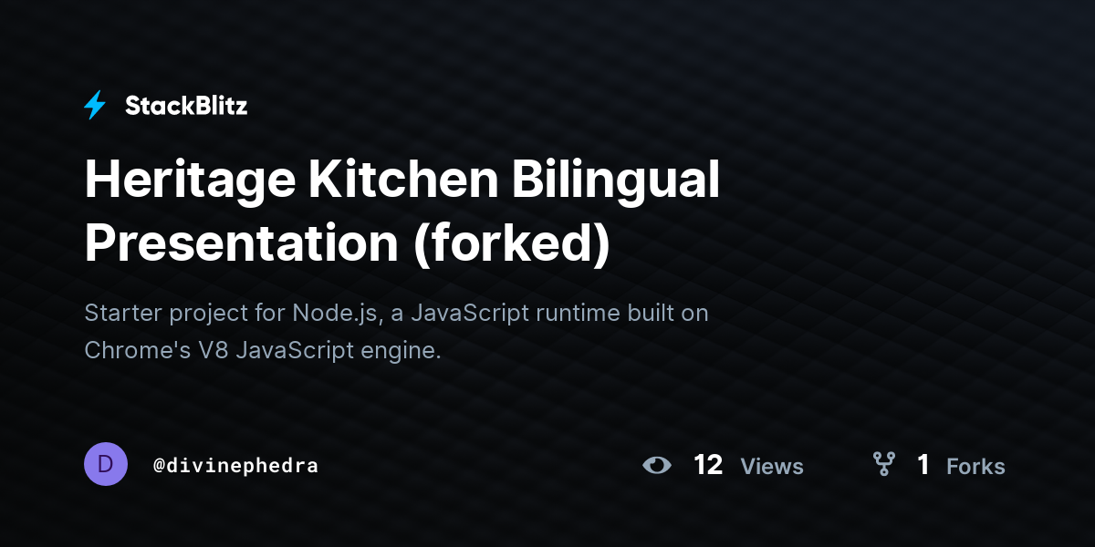 Heritage Kitchen Bilingual Presentation (forked) - StackBlitz