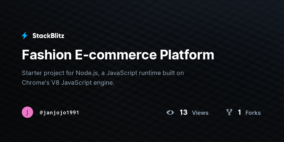 Fashion E-commerce Platform - StackBlitz