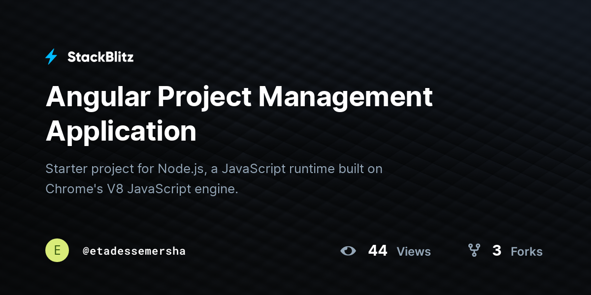 Angular Project Management Application - StackBlitz