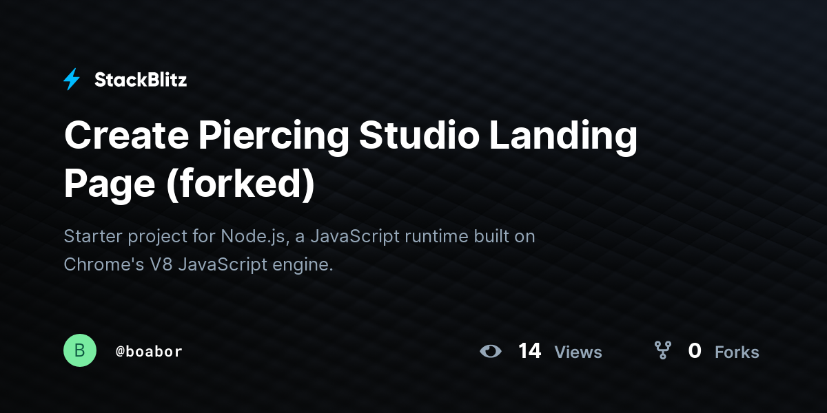 Create Piercing Studio Landing Page (forked) - StackBlitz