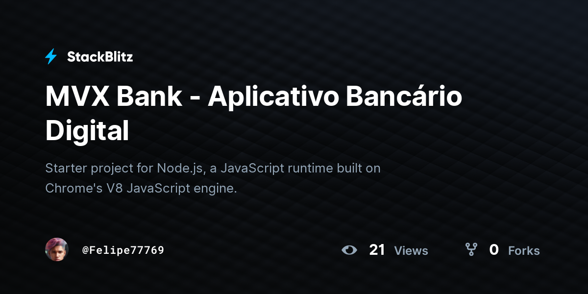 MVX Bank - Aplicativo Bancário Digital - StackBlitz