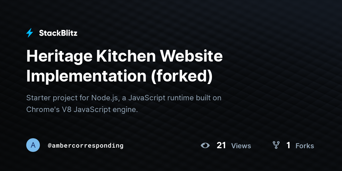 Heritage Kitchen Website Implementation (forked) - StackBlitz