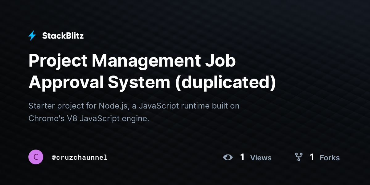 Project Management Job Approval System (duplicated) - StackBlitz