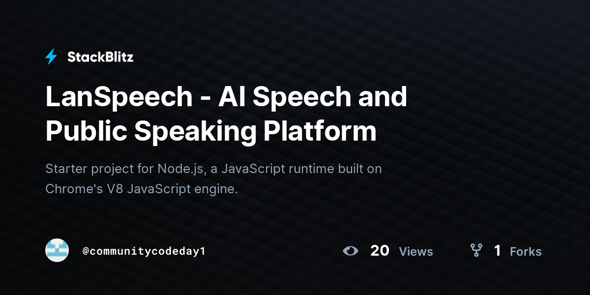 LanSpeech - AI Speech and Public Speaking Platform - StackBlitz