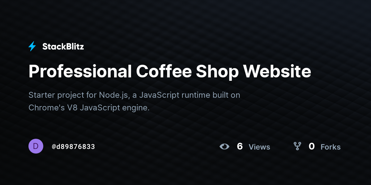 Professional Coffee Shop Website - StackBlitz