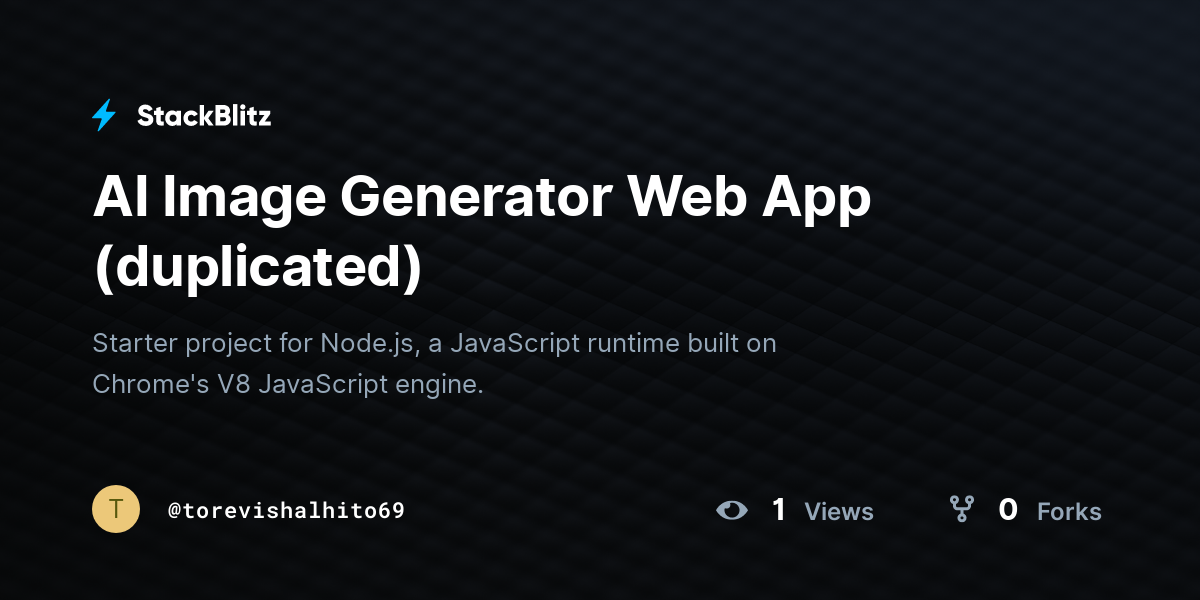 AI Image Generator Web App (duplicated) - StackBlitz