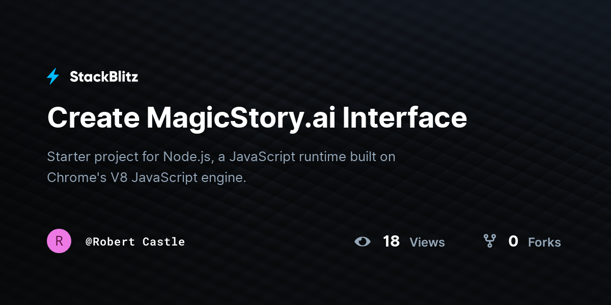 Create MagicStory.ai Interface - StackBlitz