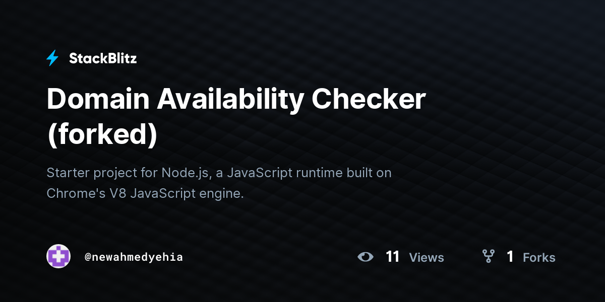 Domain Availability Checker (forked) - StackBlitz