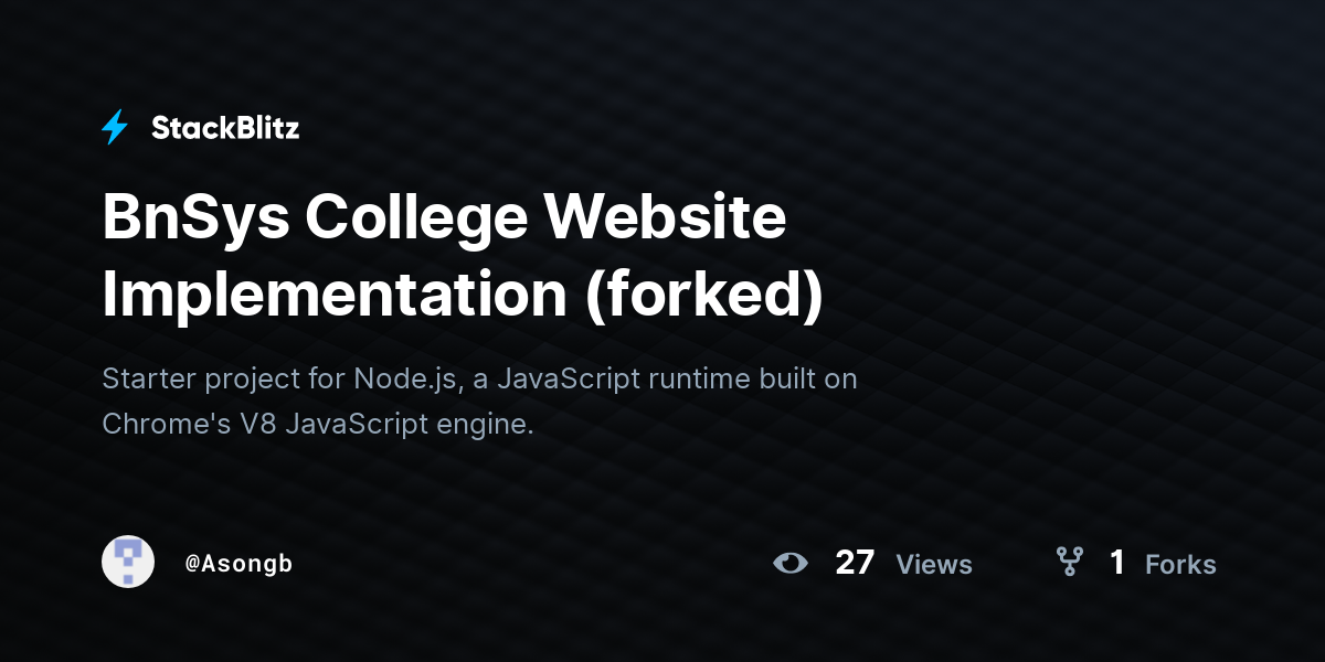 BnSys College Website Implementation (forked) - StackBlitz