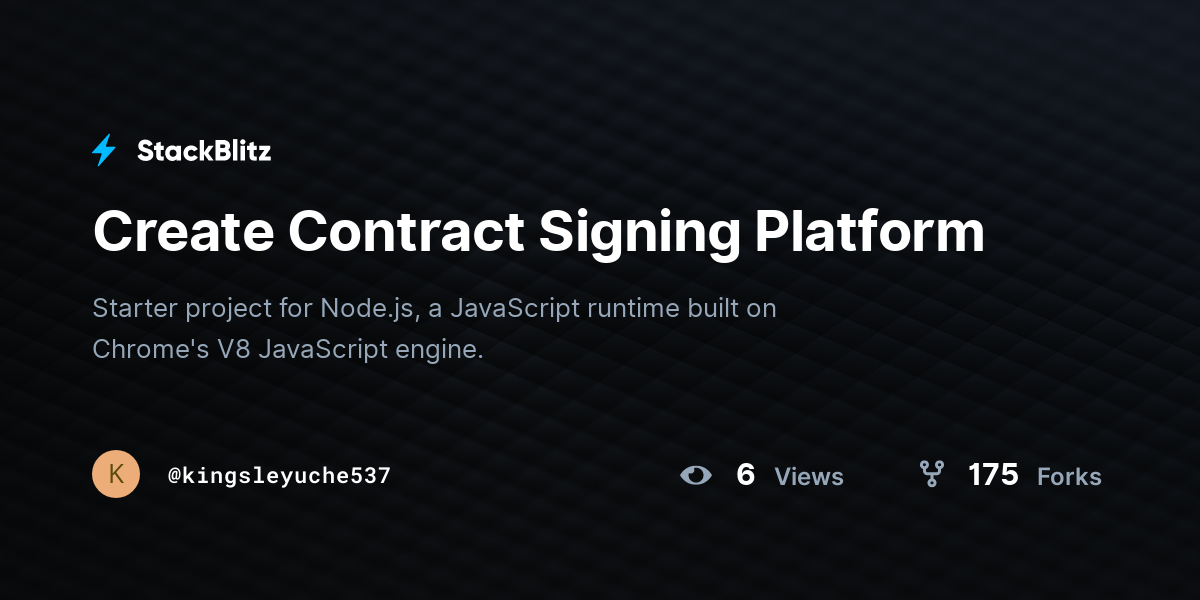 Create Contract Signing Platform - StackBlitz