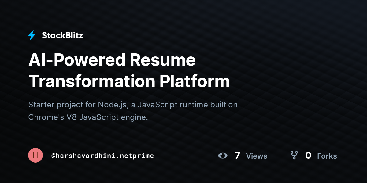 AI-Powered Resume Transformation Platform - StackBlitz