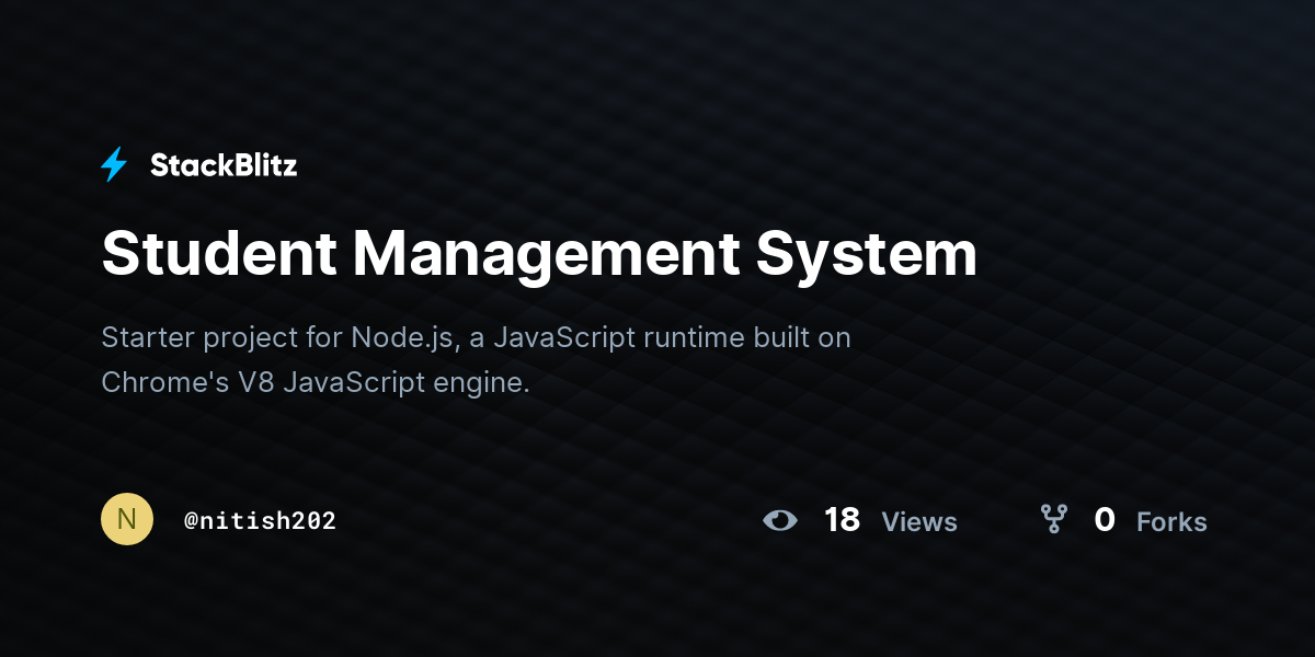 Student Management System - StackBlitz