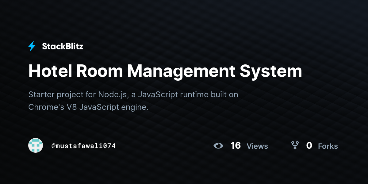 Hotel Room Management System - StackBlitz