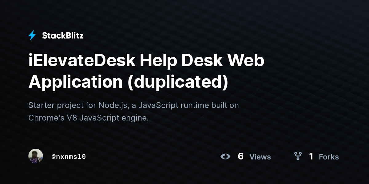 iElevateDesk Help Desk Web Application (duplicated) - StackBlitz