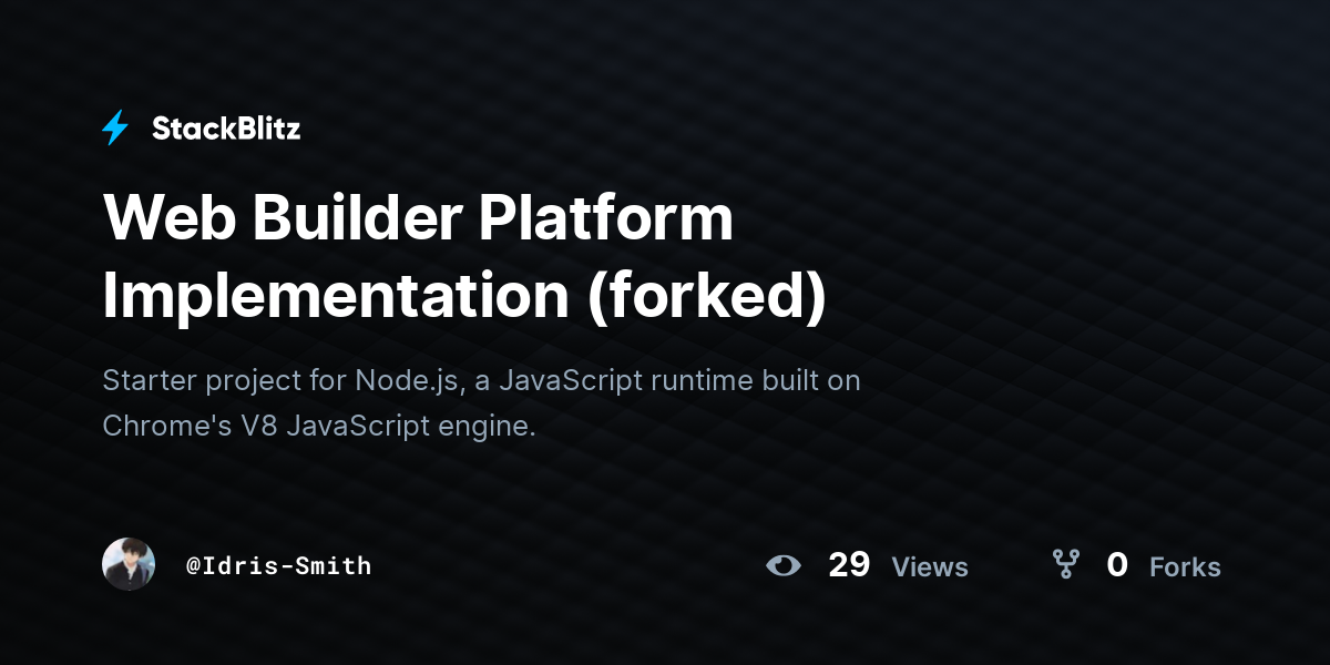 Web Builder Platform Implementation (forked) - StackBlitz