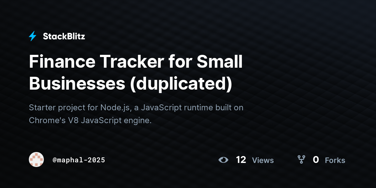 Finance Tracker for Small Businesses (duplicated) - StackBlitz