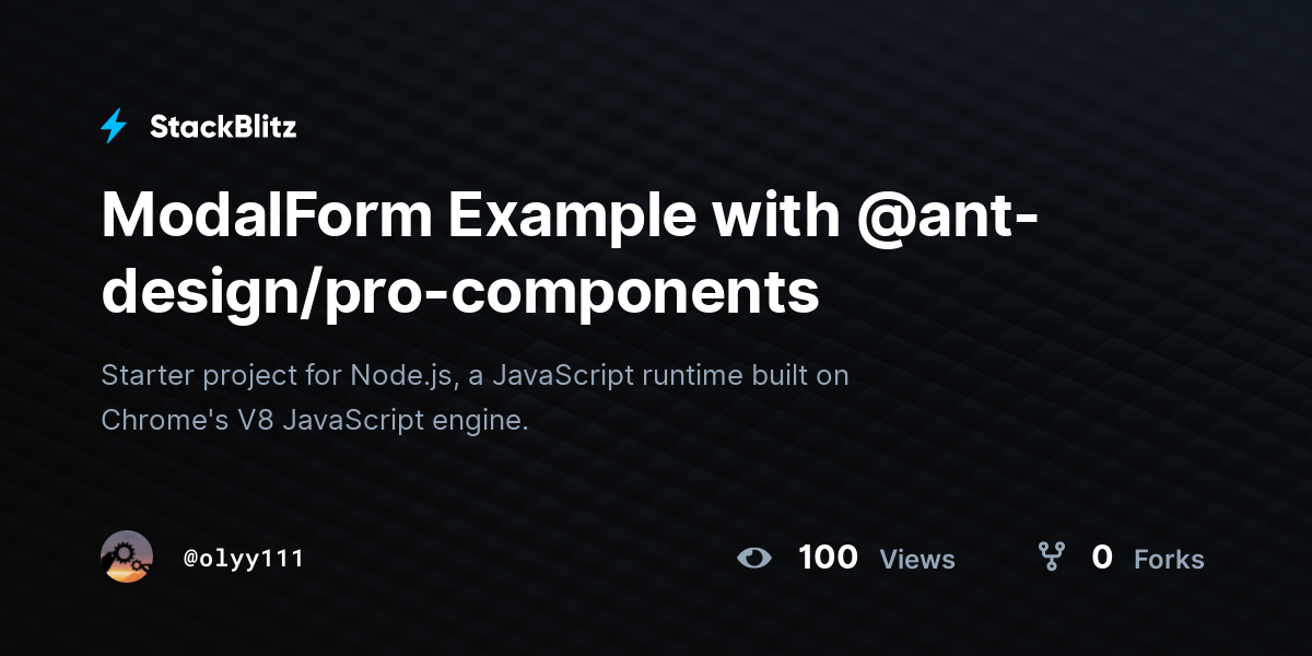 ModalForm Example with @ant-design/pro-components - StackBlitz