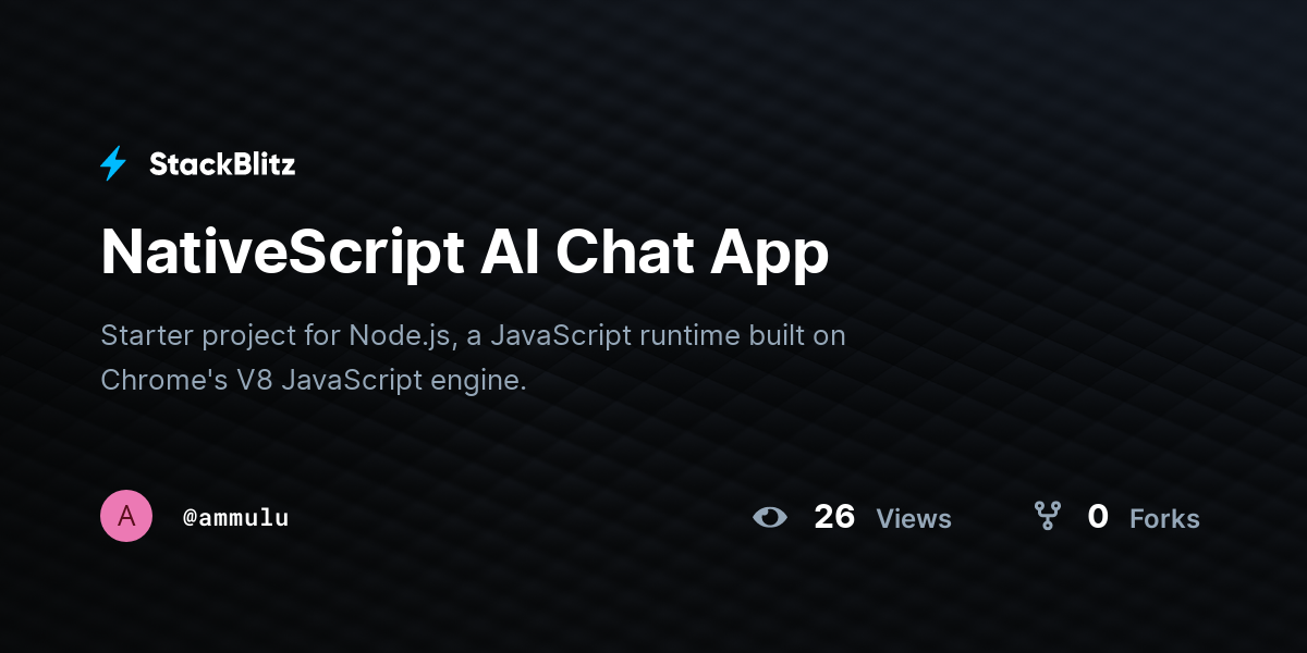 NativeScript AI Chat App - StackBlitz