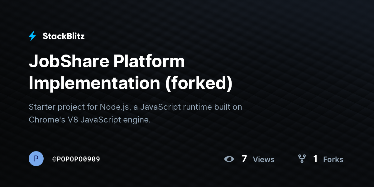 JobShare Platform Implementation (forked) - StackBlitz