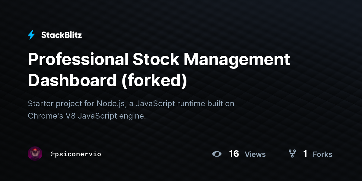 Professional Stock Management Dashboard (forked) - StackBlitz