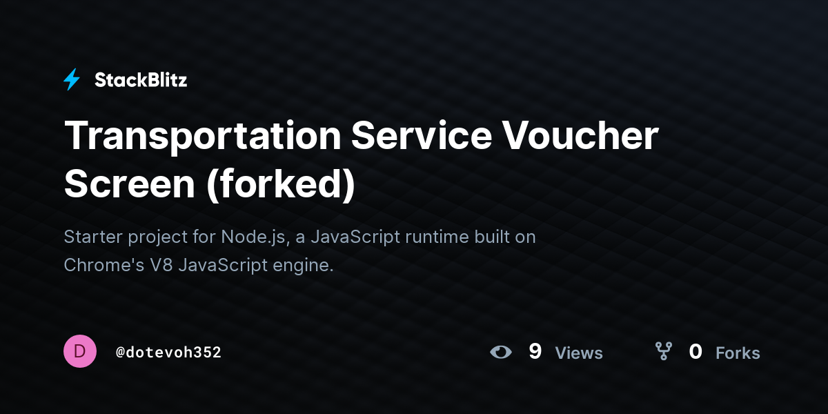 Transportation Service Voucher Screen (forked) - StackBlitz