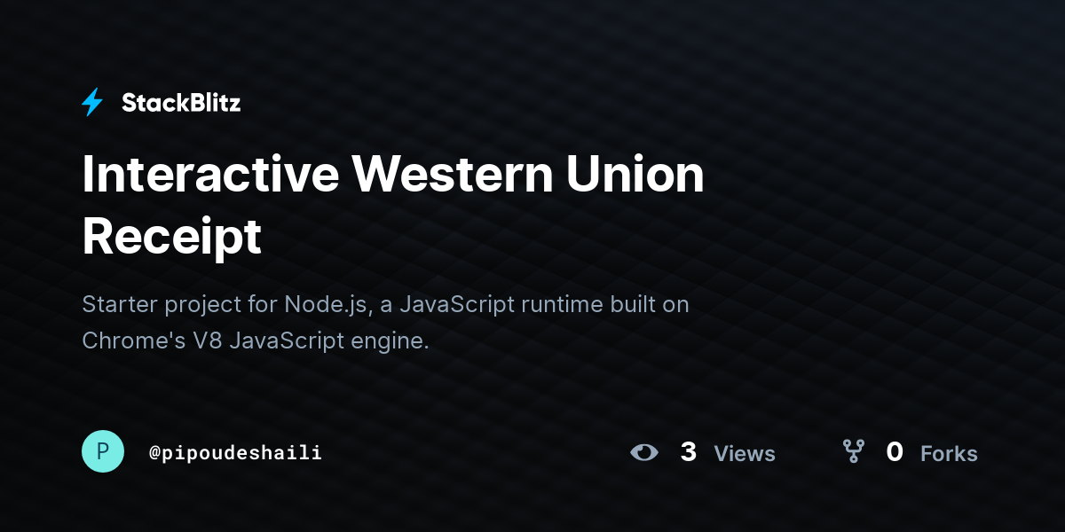 Interactive Western Union Receipt - StackBlitz