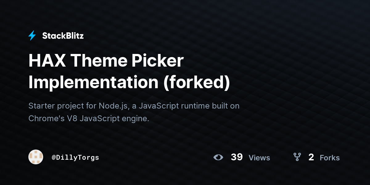 HAX Theme Picker Implementation (forked) - StackBlitz