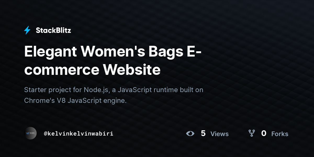 Elegant Women's Bags E-commerce Website - StackBlitz