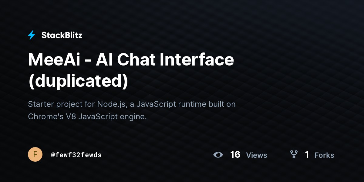 MeeAi - AI Chat Interface (duplicated) - StackBlitz