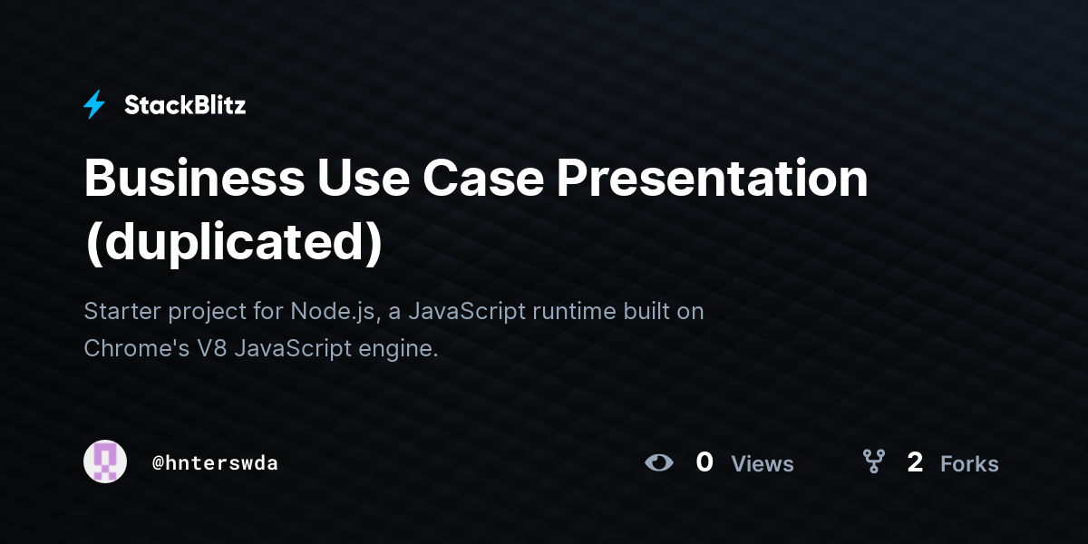 Business Use Case Presentation (duplicated) - StackBlitz