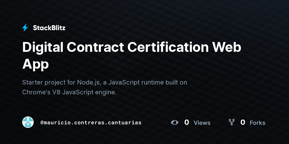 Digital Contract Certification Web App - StackBlitz