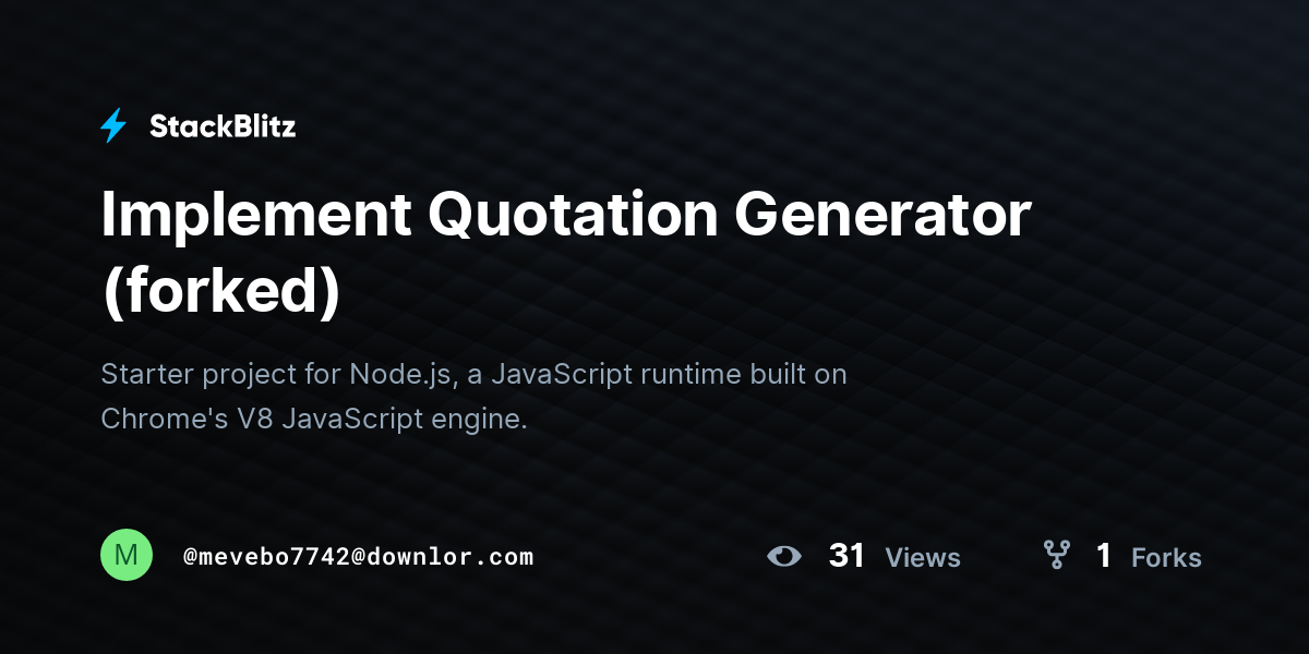 Implement Quotation Generator (forked) - StackBlitz